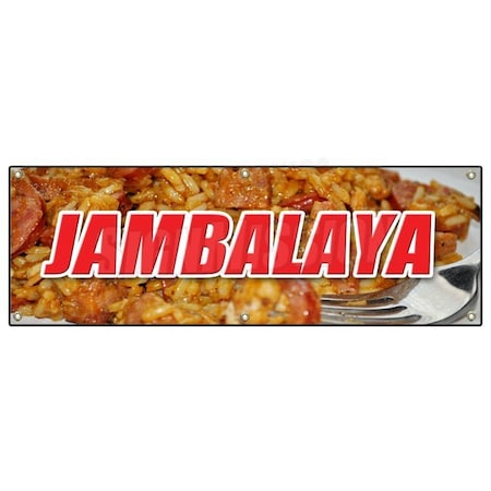 Signmission JAMBALAYA BANNER SIGN new orleans cajun gumbo po boys red beans rice B-72 Jambalaya